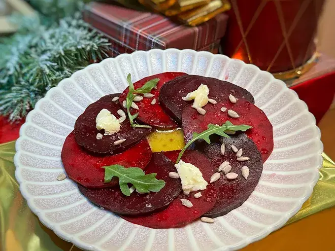 Carpaccio de betterave au munster